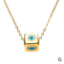 Load image into Gallery viewer, Evil eye square cube necklace (pre-order)