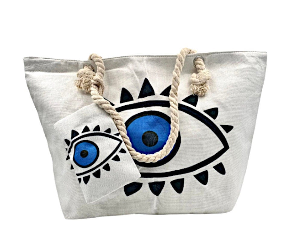 Evil eye sale beach bag