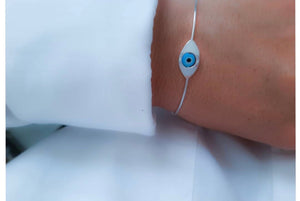 Sterling silver evil eye bangle