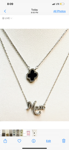 Black clover necklace