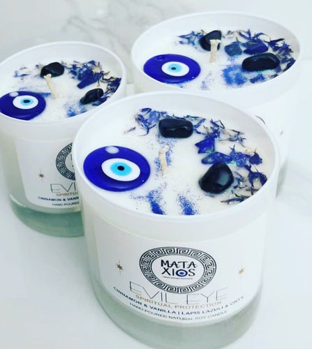 Evil eye soy candles