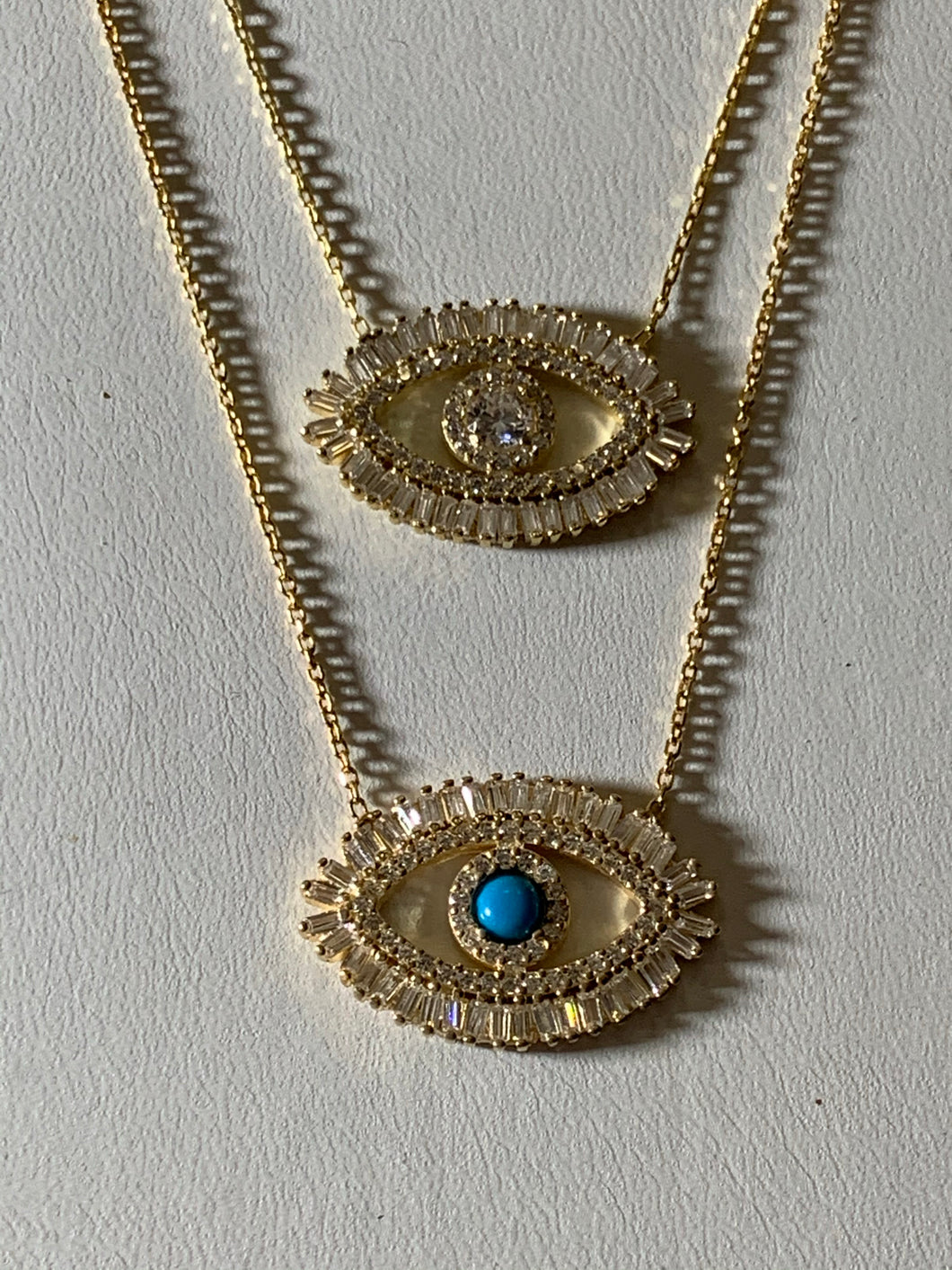 Gold plated evil eye necklace