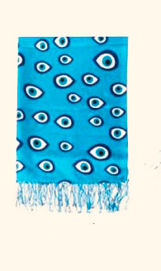 Evil eye /Greek key scarf