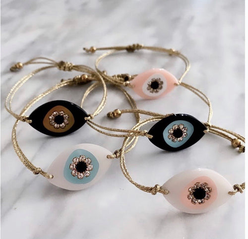 Evil eye adjustable bracelet