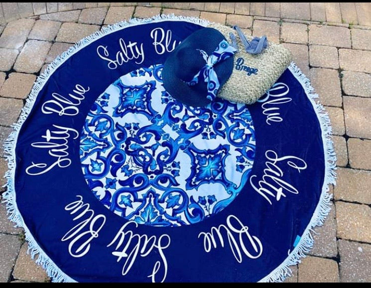 Evil eye beach towel