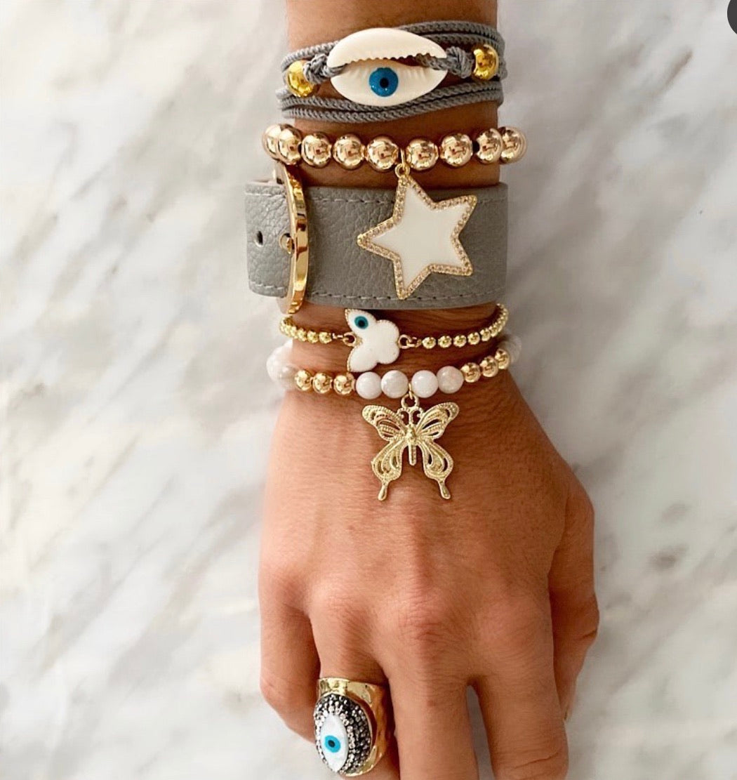 Eye shell wrap bracelet