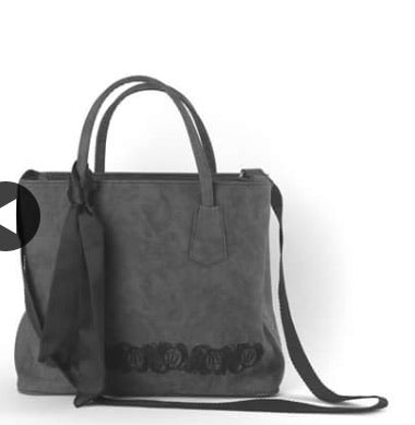 Grey suede Christina Malle  handbag